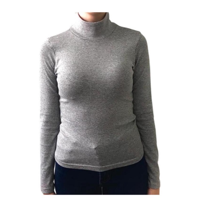 Blusa manga longa gola alta MESCLA 96% algodão 4% elastano