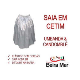 Saia Em Cetim Roda De 3m - Umbanda E Candomblé - Elástico Com Cordão