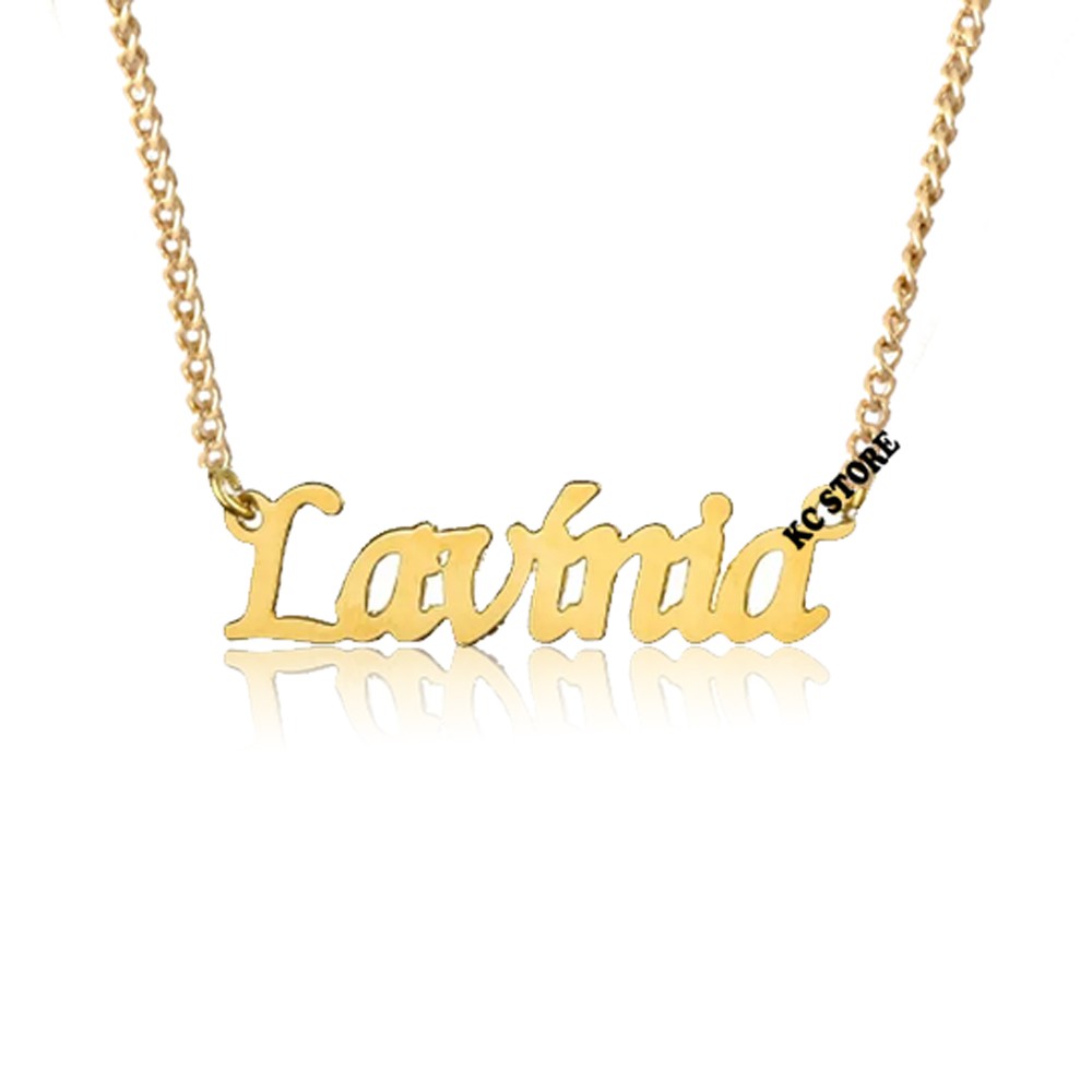 Gargantilha Colar De Nome Personalizado Folheado com Lavínia semijoia em Oferta na Shopee