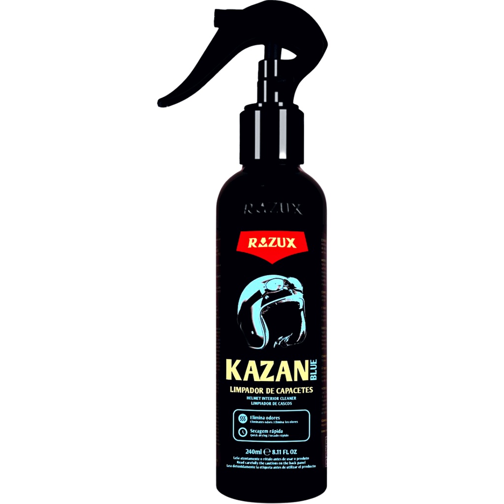 Kazan Limpador De Capacete Elimina Odores Protege Blue Razux em Oferta na Shopee