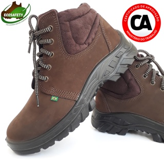 Botina bota De Segurança Nobuck Bico De Pvc ecosafety CA Epi em Oferta na Shopee