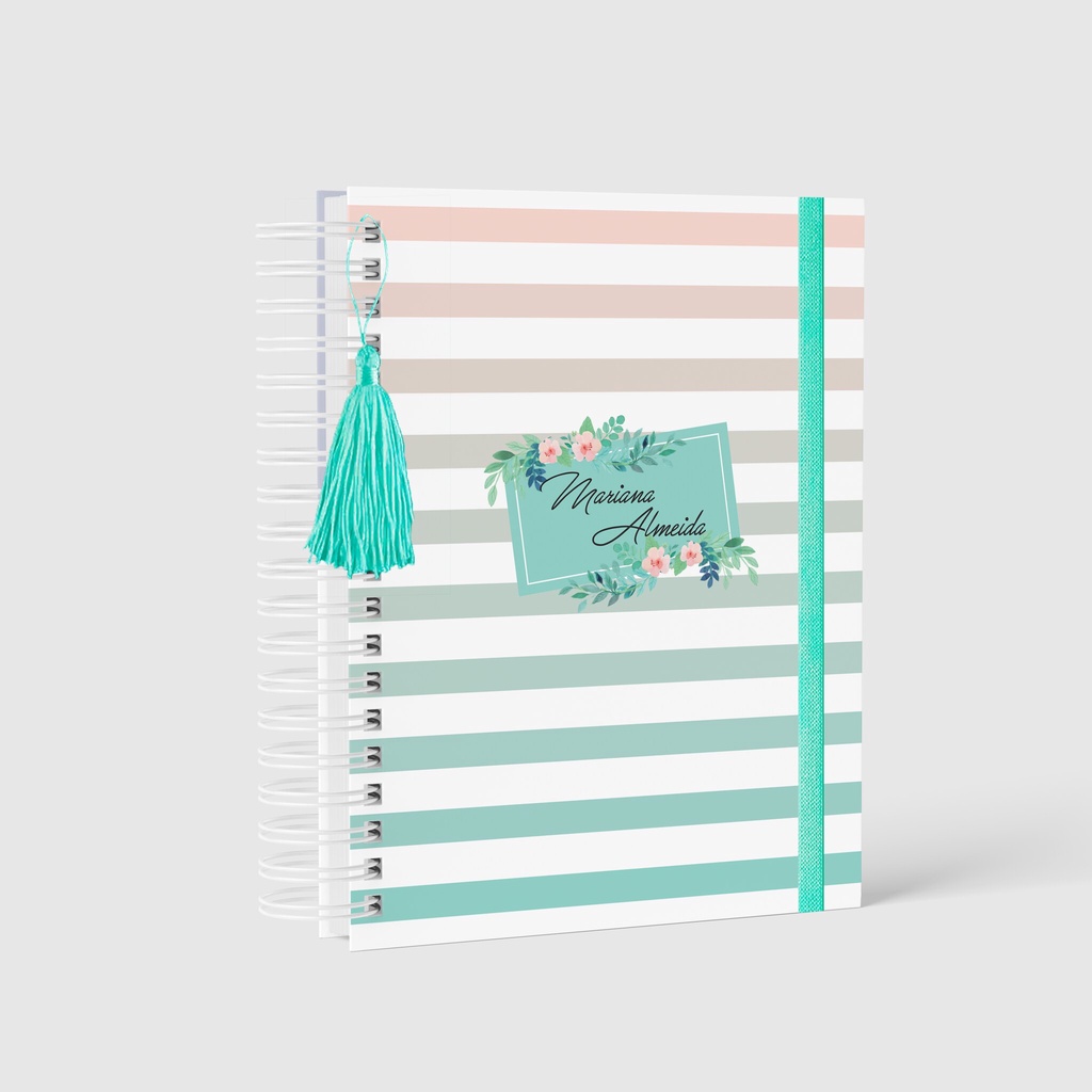 Agenda Personalizada Floral Listra Degrade Com Nome | Shopee Brasil