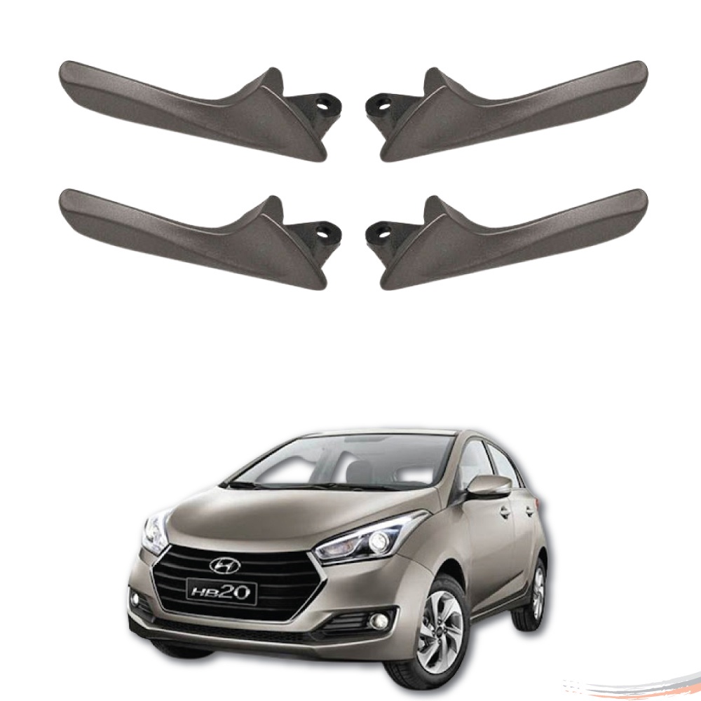 Kit 4 Maçanetas Interna Cinza Puxador Hb20 Hb20S 12 A 19