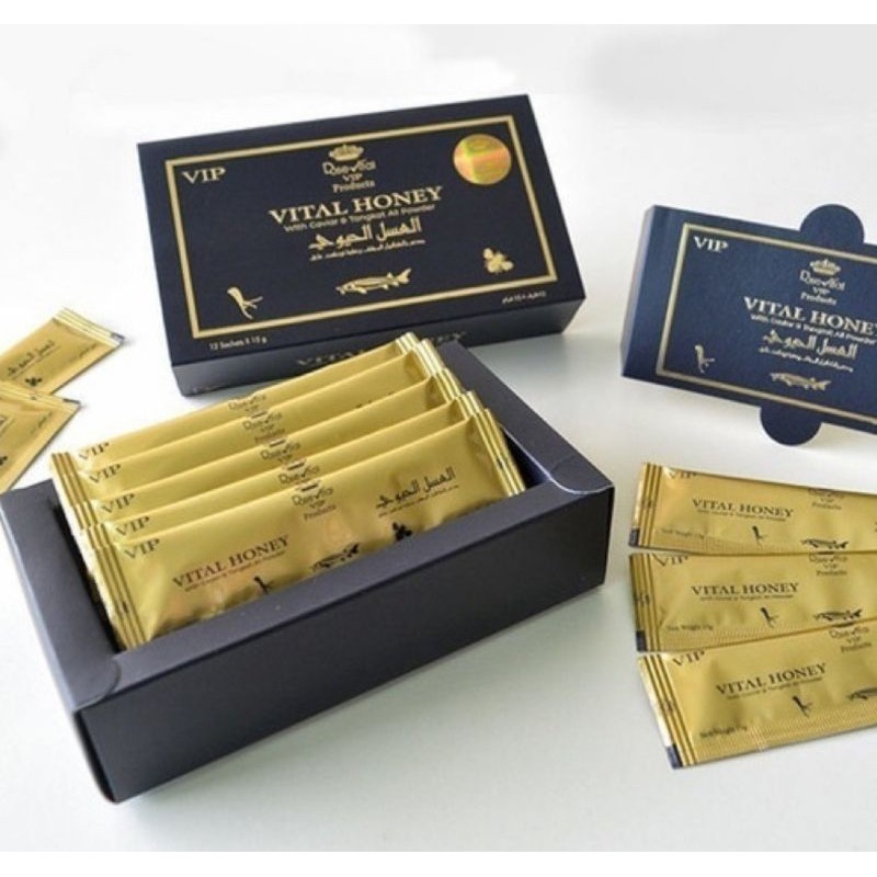 Caixa Mel Árabe Vital Honey 24 sachês de 10g Mel do Amor Estimulante Natural Original com Certificado do Site