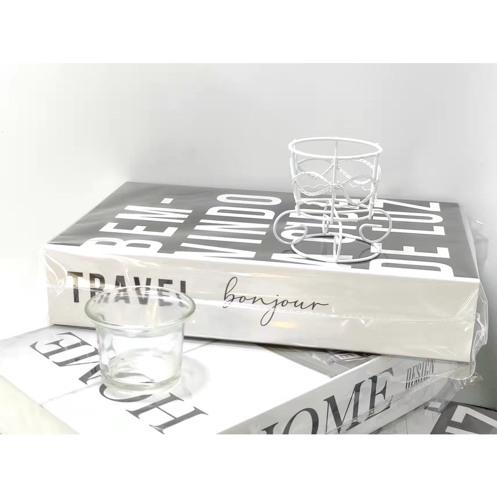 Castiçal Provençal ou Castiçal Imperial+ Porta Vela de Vidro Transparente.