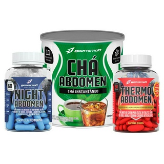 Kit Night Abdomen 60 caps + Thermo Abdomen 60 comp + Chá Abdomen 140g Bodyaction