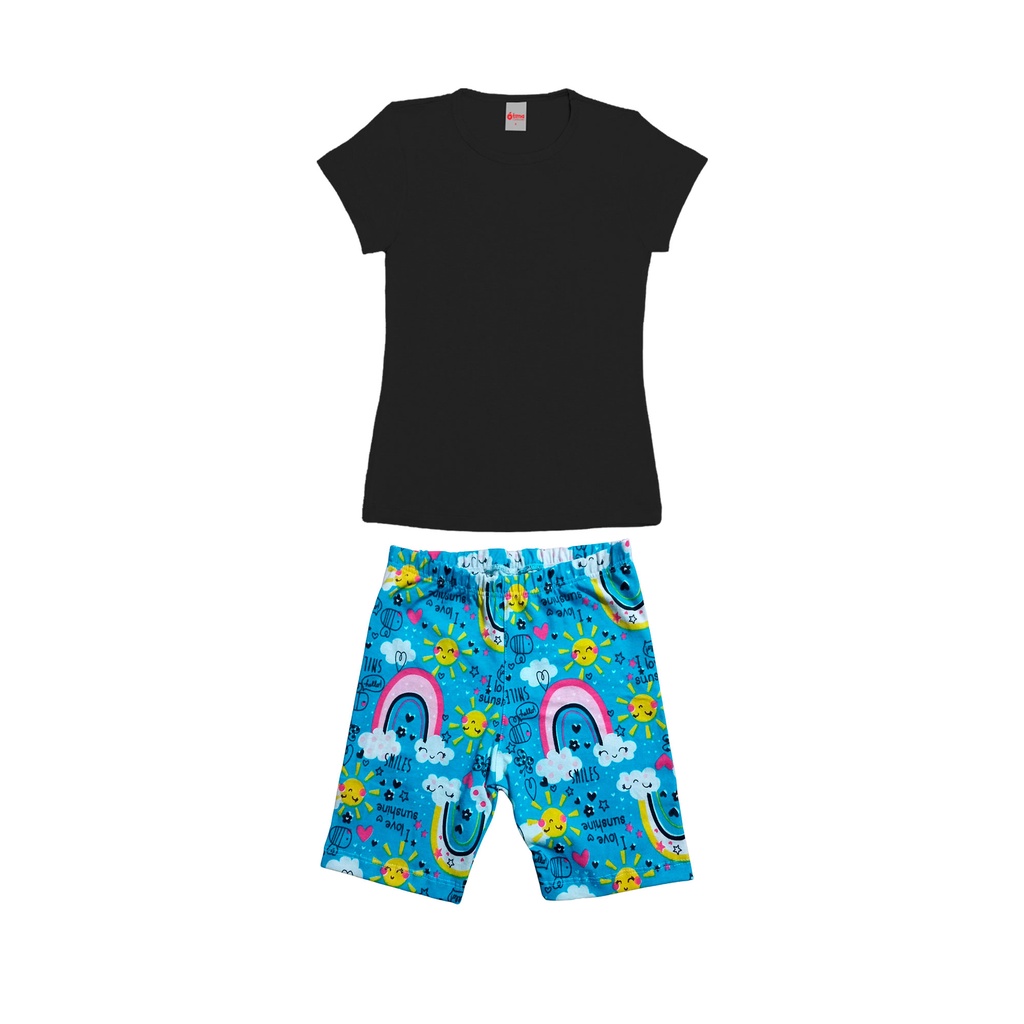 Conjunto Infantil de Verão para Menina Blusa e Shorts (Sortidos)
