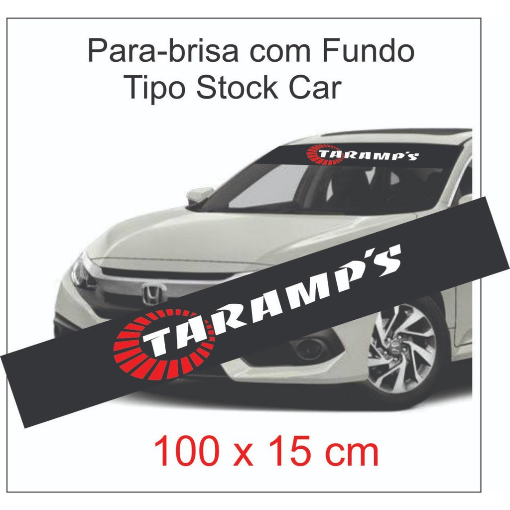 Adesivo Parabrisa Taramps Com Fundo Tipo Stock Car