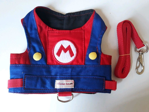 Roupa Pet - Guia Peitoral Dog Mario em Oferta na Shopee