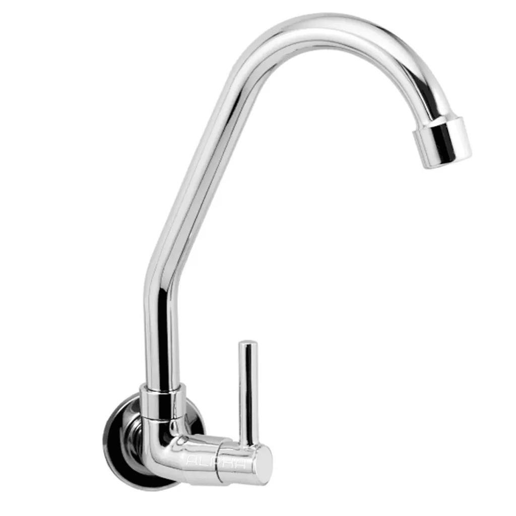Torneira De Parede Cozinha Metal Bica Movel Alavanca 1/4 Pia - Home & Living