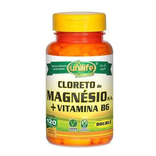 Cloreto De Magnésio P.A 120 Capsulas 800mg + B6 - Unilife