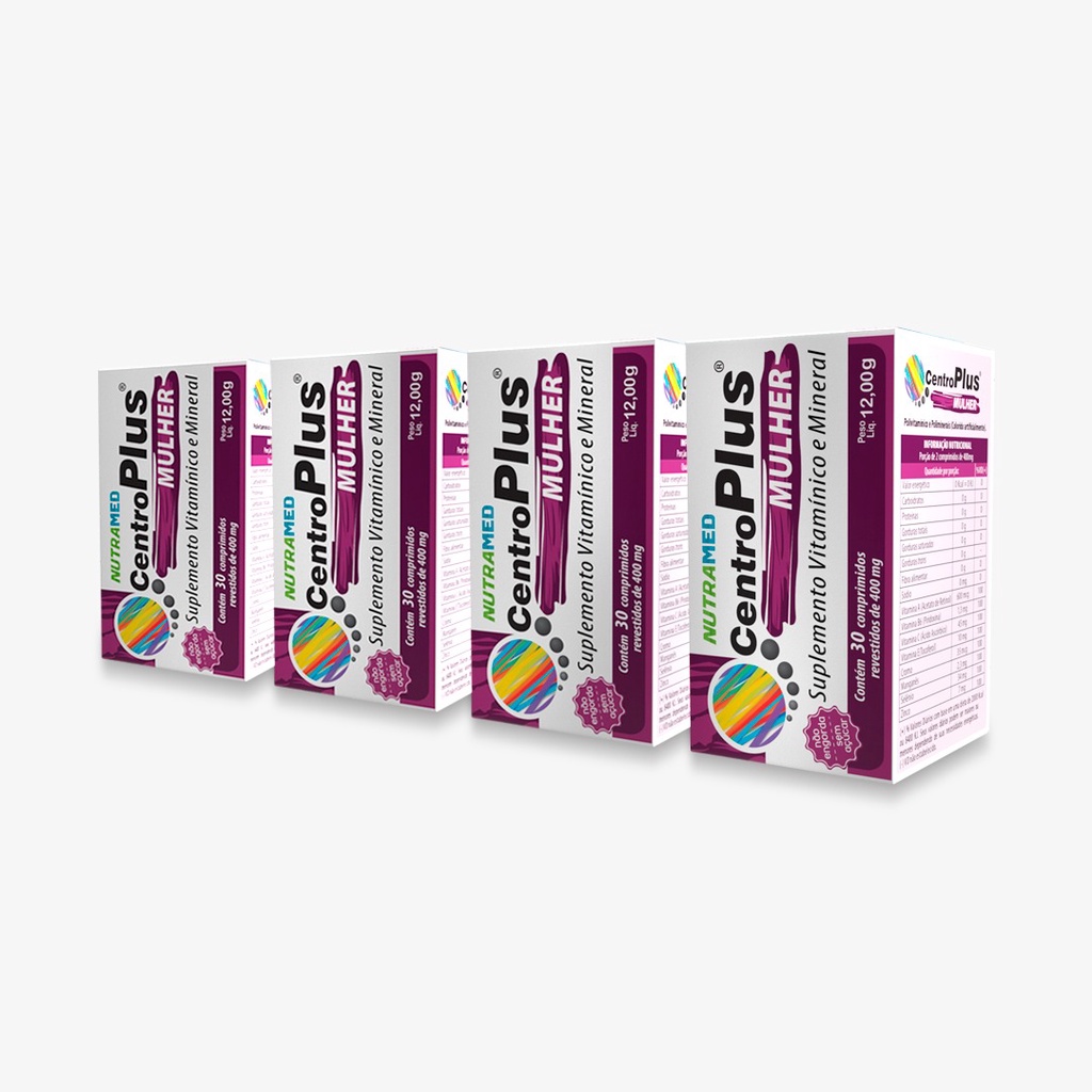 Centroplus Mulher (Polivitamínico Mulher) - 30 comprimidos - Kit 4 unidades