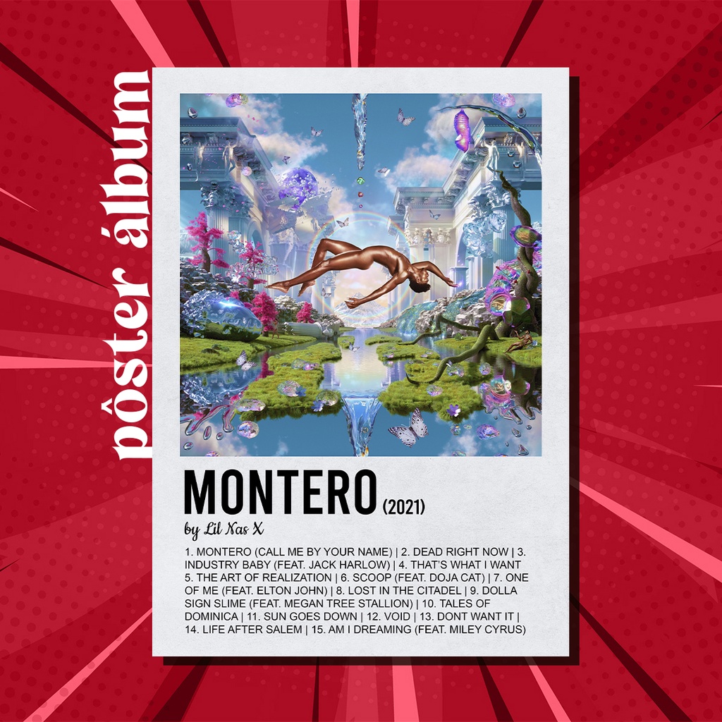 Álbum Pôster Montero - Lil Nas X (Decoração, vários tamanhos)