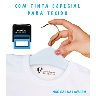 Carimbo Personalizado com Nome para Tecido Roupa Uniforme Infantil em Oferta na Shopee