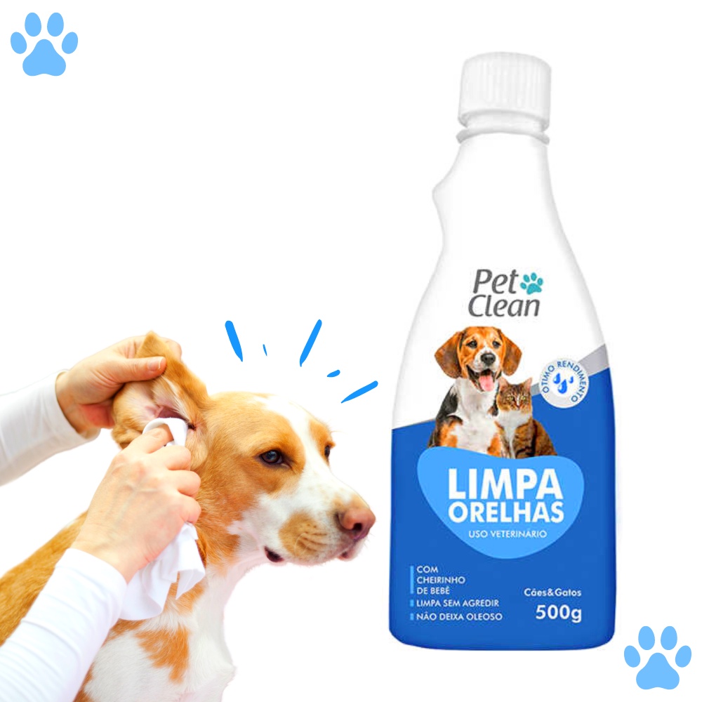 Limpador de Orelhas Limpa Ouvido para Cachorro Cães e Gatos Pet Clean ...