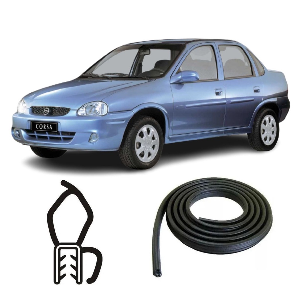 BORRACHA DO PORTA MALAS PRETA COM ABA CHEVROLET em Oferta na Shopee