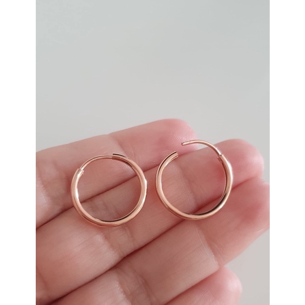 Par de Brinco aro argola fecho encaixe 1.9cm banhado ouro rose