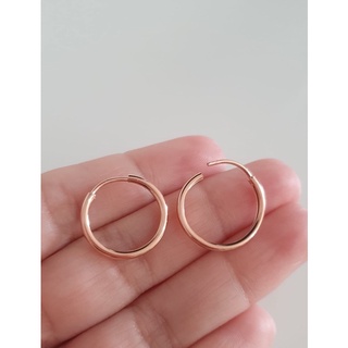Par de Brinco aro argola fecho encaixe 1.9cm banhado ouro rose