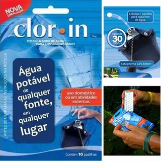 Pastilha Purificadora Agua Potabilizador Clorin 10 Pastilhas