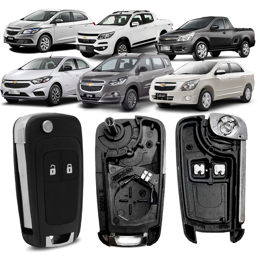 Capa / Carcaça da Chave Canivete GM Chevrolet Sonic Cruze S-10 / 2 Botões - Automobiles