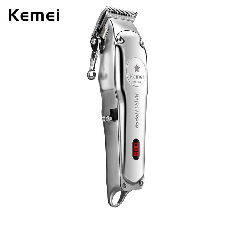 Máquina Profissional Para Cortar Cabelo Sem Fio Kemei 1997 Para Máquina De Cortar Cabelo Powerful Fade Em Metal Km-1996 em Oferta na Shopee