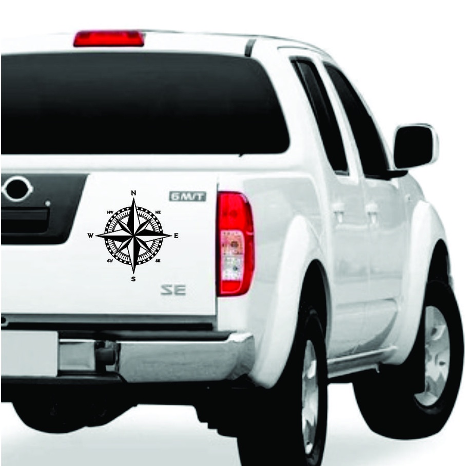 2 Adesivos Rosa dos Ventos Bússola Carro Jeep Compass Renegade
