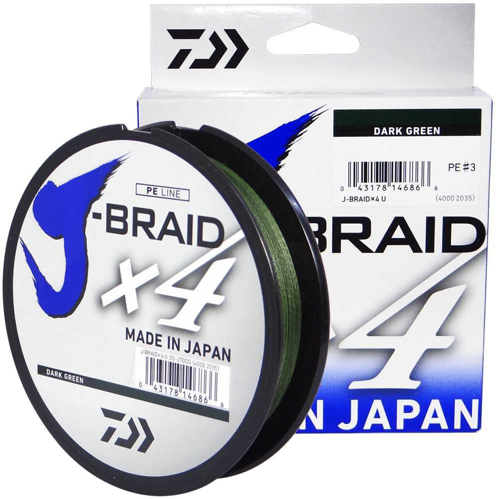 Linha Multi J-Braid X4U Darkgreen 40Lb 0,29Mm 135M Daiwa - Marine Sports