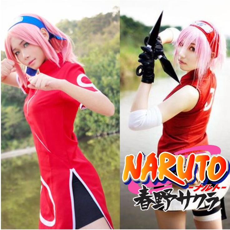 Fantasia Naruto/Haruno Sakura/Ninja/Comic cosplay De Exibição/Cheongsam