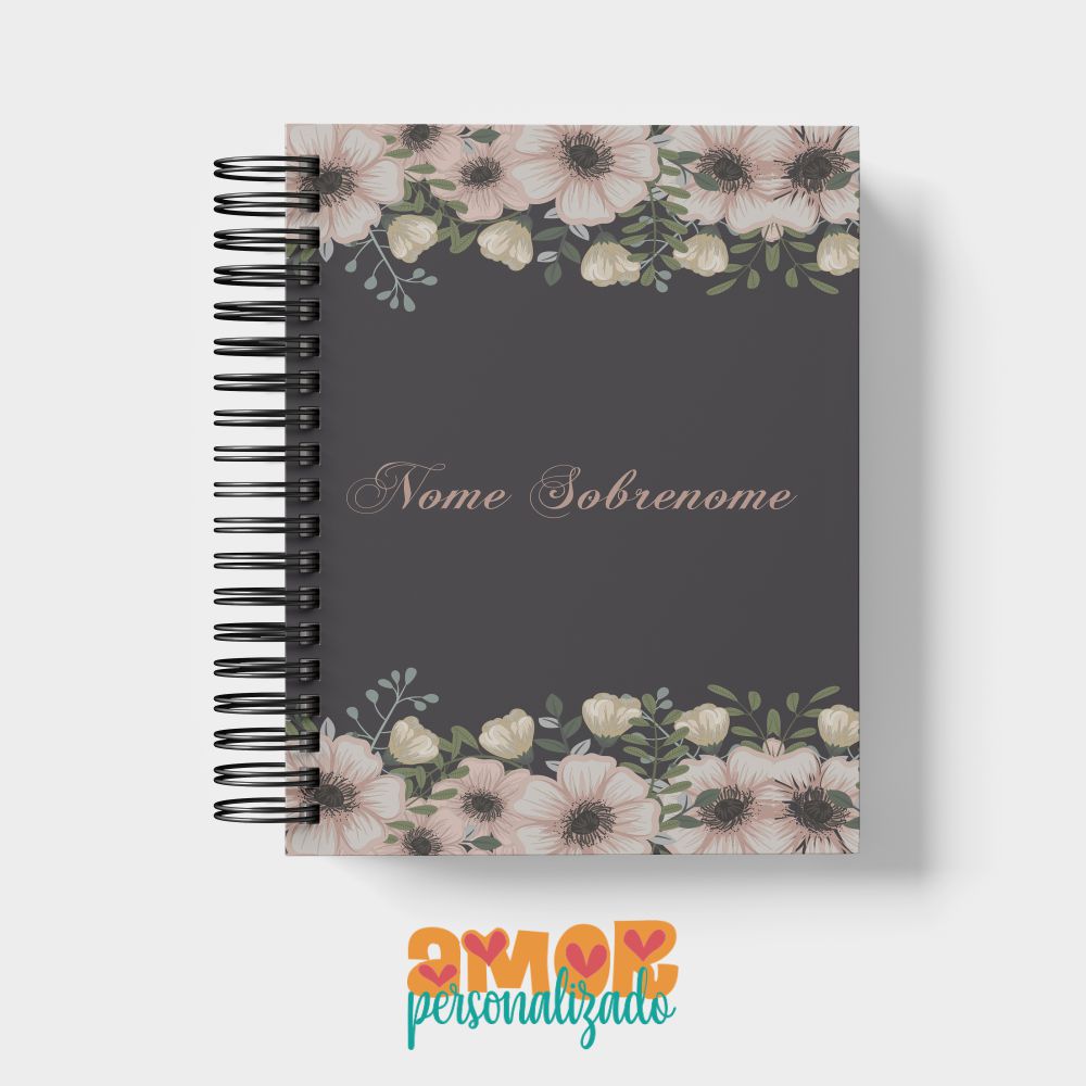 Caderno Personalizado 15x21cm Tema Floral Com Nome Modelo 17 Shopee Brasil 7211