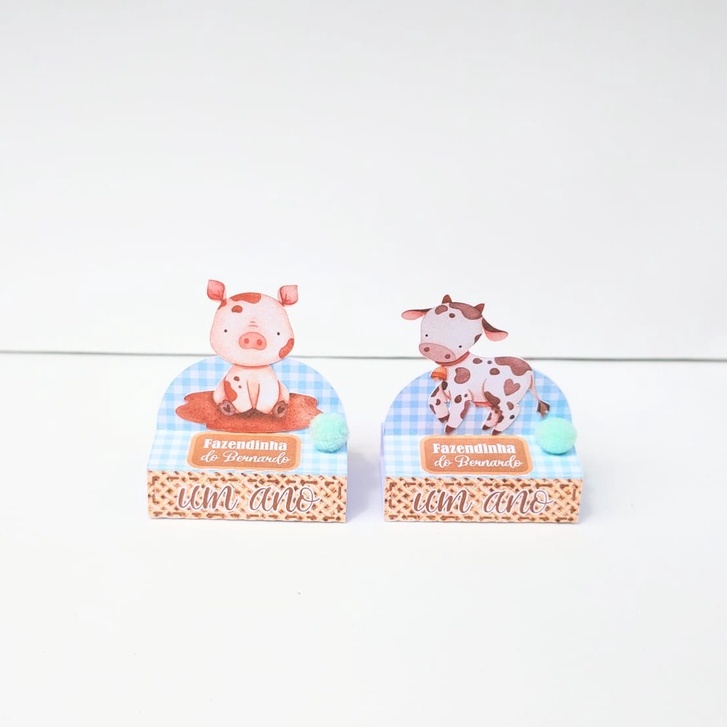 Porta Bis Duplo Personalizadas Fazendinha Menino / Aniversário / Decoração / Festa / Lembrancinhas / Personalizados