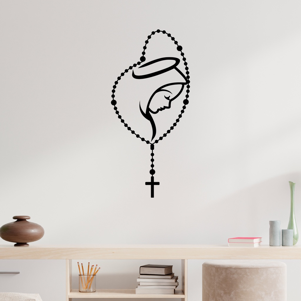 Detalhes do Adesivo Decorativo Terço Nossa Senhora De Fátima Religioso