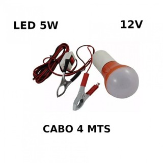 Pendente Lanterna Luz De Led Extensão Garra Jacaré Para Bateria 12 Volts em Oferta na Shopee