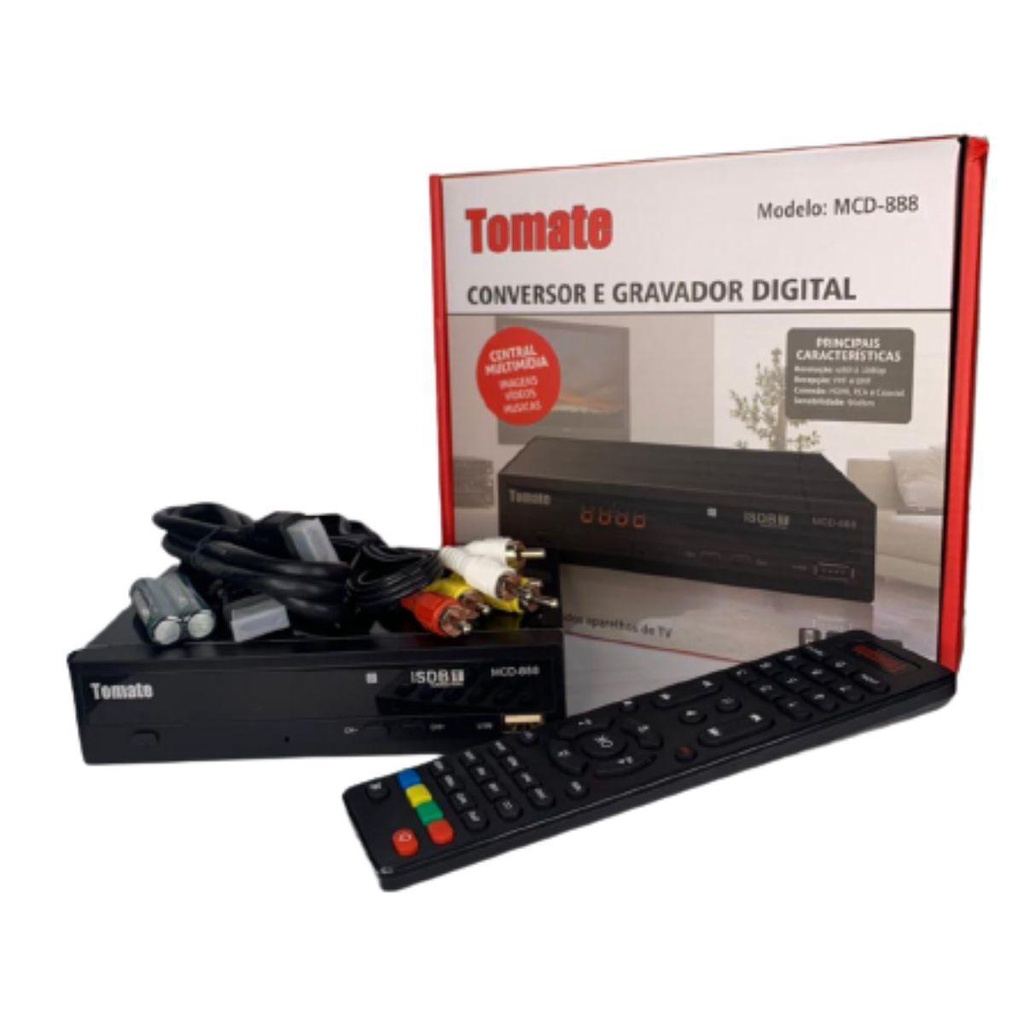Conversor Digital Full HD Tomate MCD completo para tv tubo lcd led