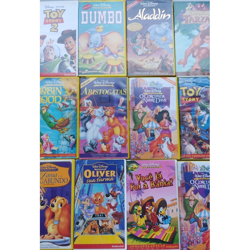 Fitas VHS Disney Desenhos e Pixar - Filmes Diversos | Shopee Brasil