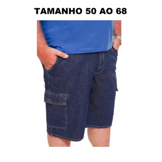 Bermuda Jeans com lycra cargo Masculina Plus Size Tamanho Grande até numero 68 ótima qualidade preço imbativel em Oferta na Shopee