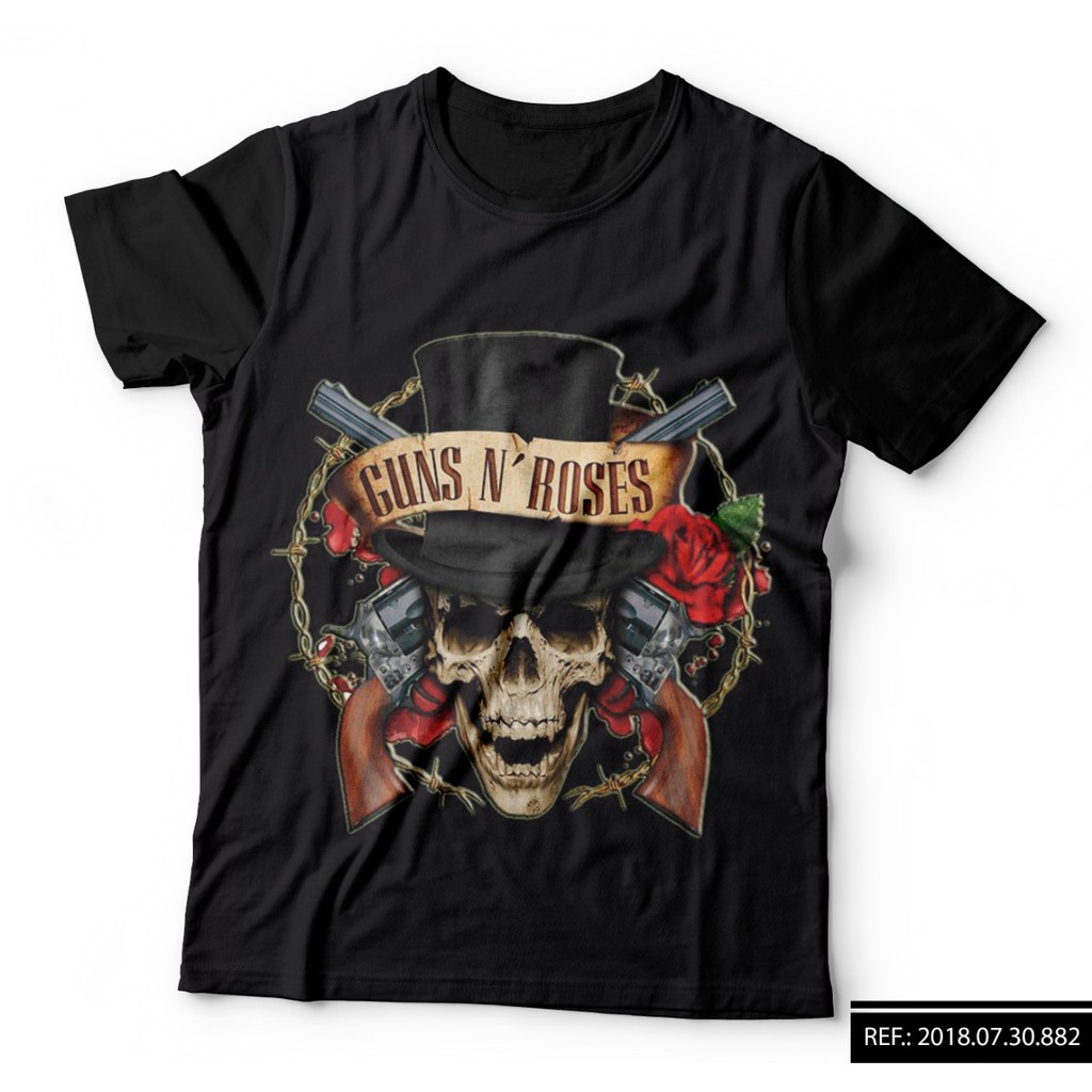 Camiseta Skull Caveira Banda Rock Guns N Roses Musica