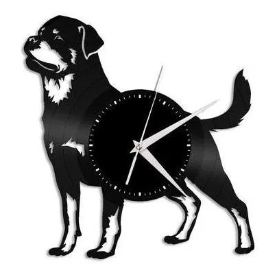 Rottweiler Cachorro Cão - Relógio Disco De Vinil Decoração