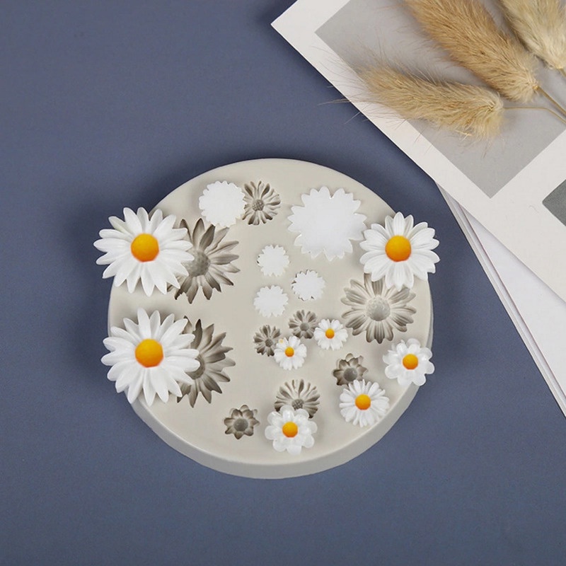 Margarida Selvagem Crisântemo Flor Forma Molde De Silicone Cozimento Fondant Ferramentas De Decoração Do Bolo Resina