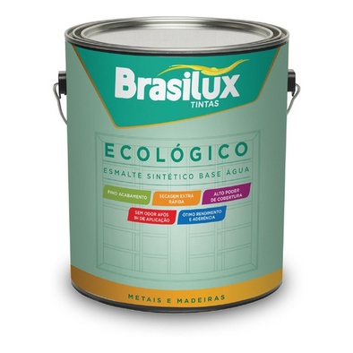 Tinta Esmalte Base De Água Branco Brilhante Brasilux 900 Ml