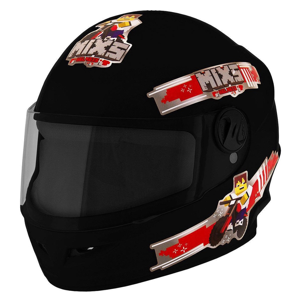 Capacete Moto Infantil Fechado Mixs Start Blocks Tamanho 54 Para Crianças Menino e Menina Seguro em Oferta na Shopee