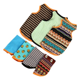 Roupas De Colete De Animais De Estimação Listrados De Algodão Para Shih Tzu Cat Camiseta Respirável