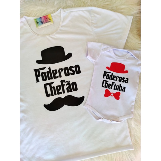 Kit Blusas dia dos Pais, presente dia dos pais, camisas dia dos pais, tal pai, tal filho(a), poderoso chefão, poderosa chefinha