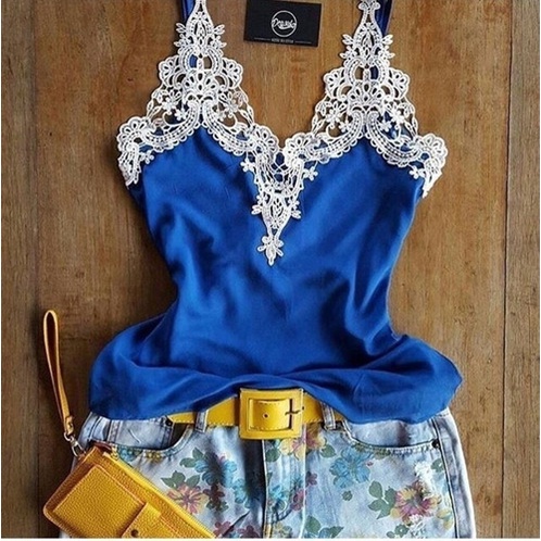 Camiseta Feminina Blusa Renda Guipir