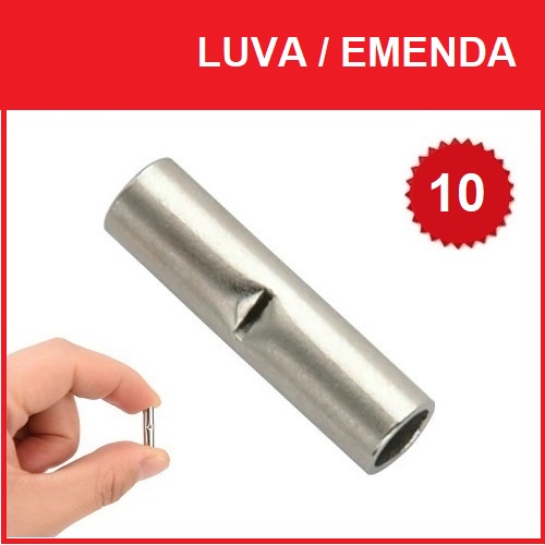 10 Terminal Anilha Conector de Emenda à Compressão Para Fusível Térmico Fios e Cabos Elétricos