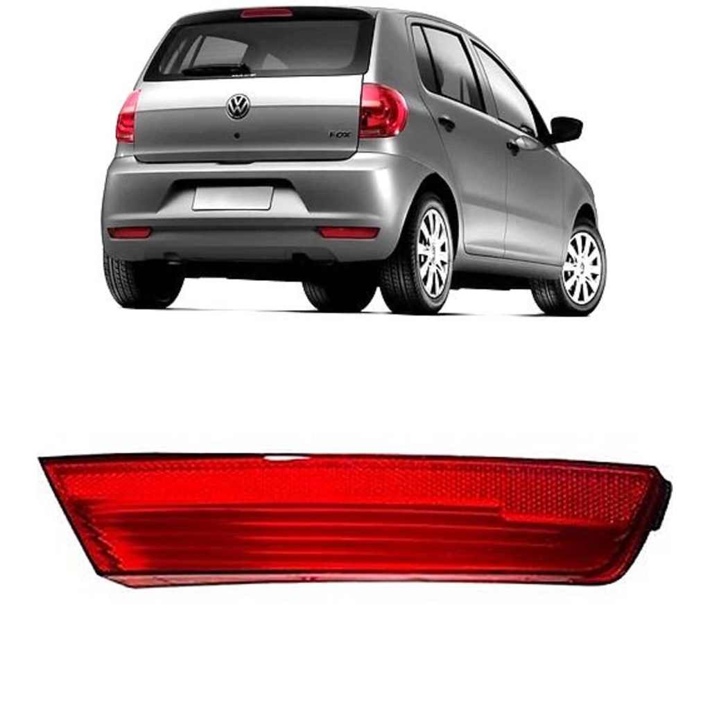 Refletor Parachoque Traseiro VW FOX 2010 à 2014 Acrílico Lado Direito Passageiro