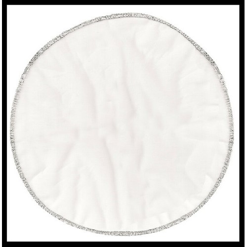 6 cobre jarra de organza branco com borda prata 30cm