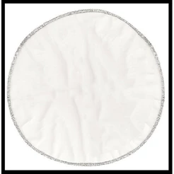 6 cobre jarra de organza branco com borda prata 30cm
