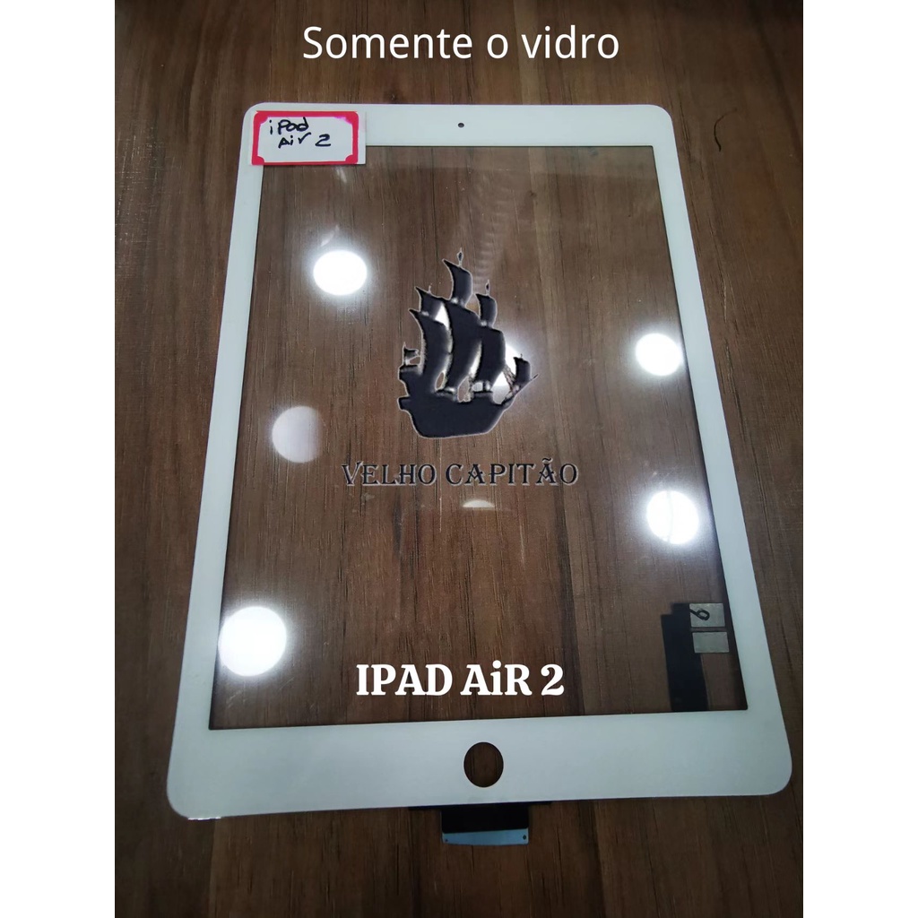 Vidro Frontal Da Tela IPAD AIR 2 (A1566 A1567) Com Touch Somente para recupera Tela Com Vidro Quebrado