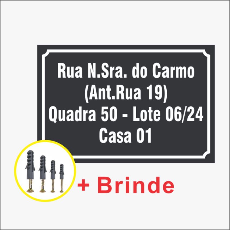Placa Decorativa De endereço Personalizada 30x20cm