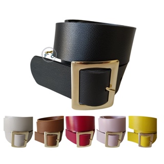 Cinto feminino largo em texturas de couro Fivela Quadrada Basico Sintetico Premium Promoção em Oferta na Shopee